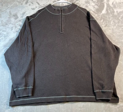 Cutter & Buck Pullover Men's 3XB Gray 1/4 Zip Heavyweight Cotton Casual Workwear - Image 1 of 4