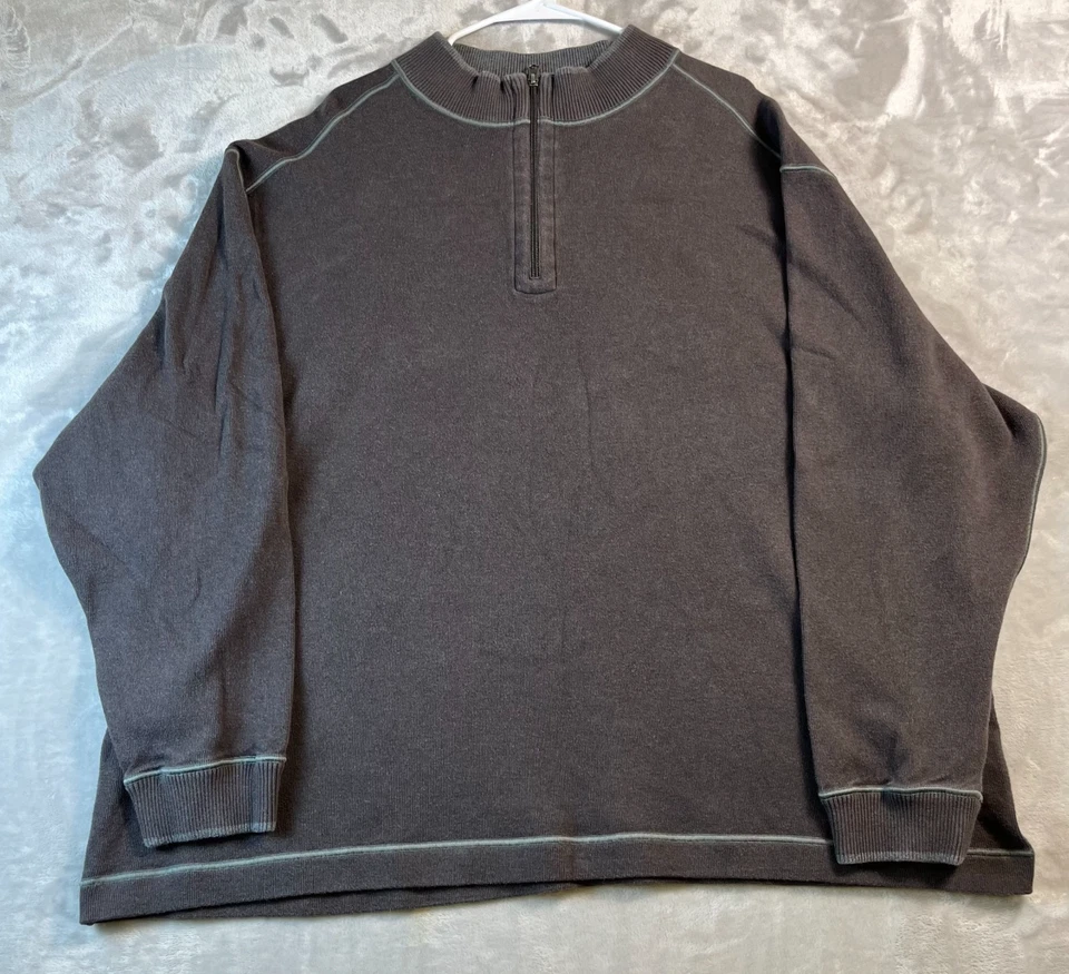 Cutter & Buck Pullover Men's 3XB Gray 1/4 Zip Heavyweight Cotton Casual Workwear - Image 1 of 4