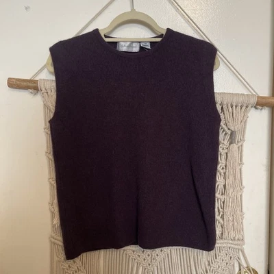 Chaleco Suéter Evan Picone WMNS Gris Mediano Cuello en V Angora Cabello de Conejo Lana Años 80 De Colección Foto 1 de 4