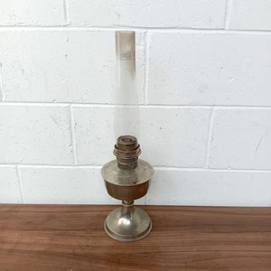 Aladdin No 23 Paraffin Oil Lamp 59cm Nickel Chrome Plated Silver Vintage - Picture 1 of 12