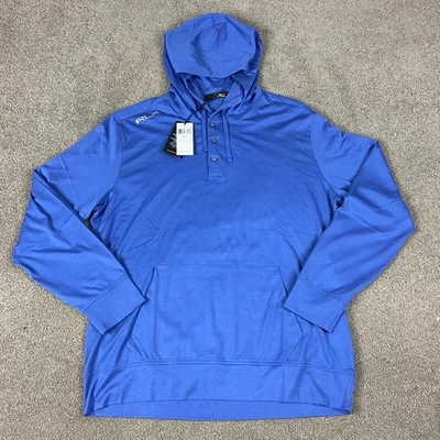 Sudadera con capucha de golf RLX Ralph Lauren Performance azul grande de algodón para hombre Foto 1 de 4