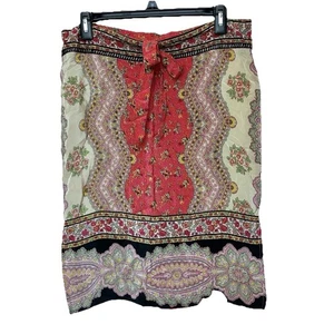 Plenty Silk Skirt 2 Sm/Med Midi Floral Boho Mixed Print - Picture 1 of 6