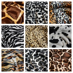 Animal Print Velboa Faux Fur Velour Fabric Craft Material 60" Wide - Picture 1 of 24