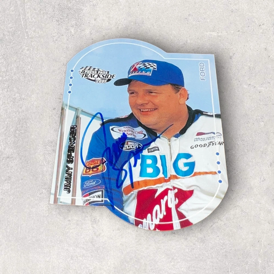 Jimmy Spencer PRESS PASS TRACKSIDE 2001 DIE CUT NASCAR VINTAGE autographed card - Image 1 of 1