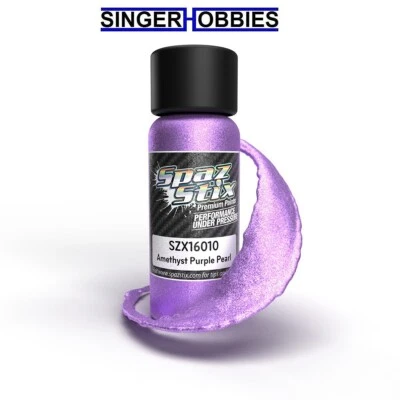 SPAZ STIX SZX16010 Amethyst Purple Pearl Airbrush Ready Paint, 2oz Bottle HRP - Image 1 of 2