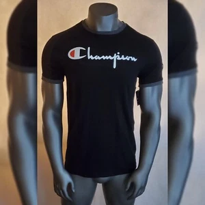 CHAMPION PERFORMANCE TSHIRT UOMO MANICA CORTA TAGLIA XL SCRITTA LOGO STAMPA NERA - Foto 1 di 11