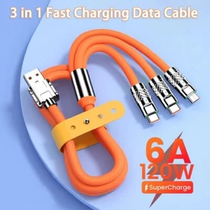 3 in 1 Fast Charging Cable for iPhone Samsung Huawei Xiaomi iOS micro type C - Picture 1 of 16
