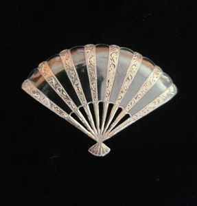 Vintage Jugendstil Sterling Silber und Hermatit Anstecknadel - Bild 1 von 3