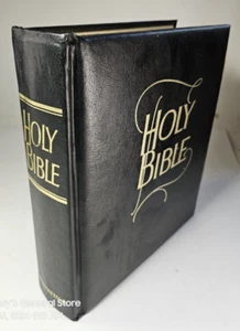 Vintage Family Holy Bible KJV Southwestern Co 1966 Large Black Leatherette - Imagen 1 de 10