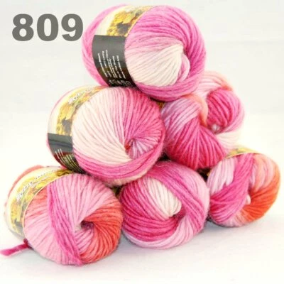 SALE 6BallsX50gr Warm Colorful Rugs Knitting Wool Blankets Crocheted Yarn 09 - Image 1 of 4