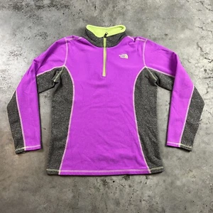 The North Face Sweatshirt Girls XL Purple Quarter Zip Outdoors Hiking Fleece Pre - Picture 1 of 13