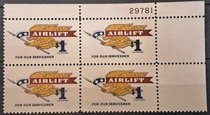 US Stamp Sc 1341, 1$ PB of 4, VF MNH CV$ 15.00 (309A1) - Picture 1 of 2