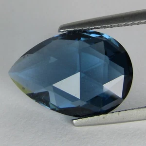 7.27Cts Lustrous Natural London Blue Topaz Almond Cut Loose Gemstone Ref-VIDEO - Picture 1 of 4