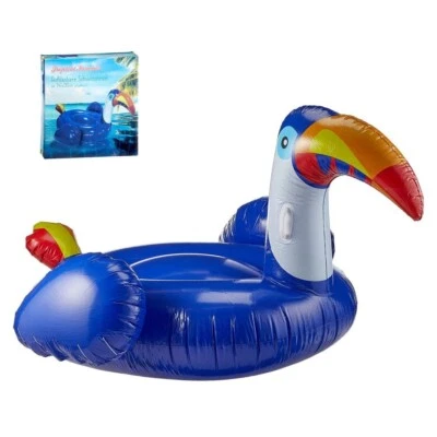 Aufblasbare Schwimminsel Tukan ca. 140x185cm Flamingo Bade Insel Pool Strand Neu - Bild 1 von 4
