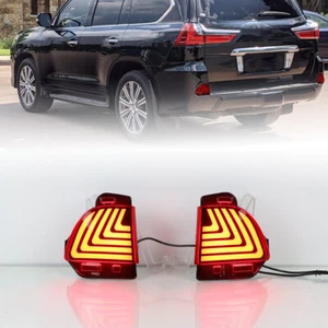 For Lexus LX570 16-19 RED LED Rear Lower Bumper Reflector LED Fog Tail Light - Picture 1 of 6