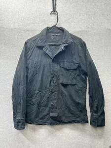 Marshall Artist Button Down Black Long Sleeve Pockets Wrinkled Mens Large - Picture 1 of 14
