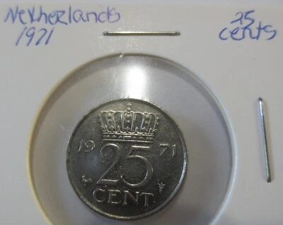 Moneda de 25 centavos Holanda 1971 Foto 1 de 2