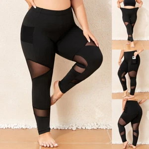 Plus Size Women Fitness Yoga Leggings Basics Sports Gym Running Pants Trousers - Picture 1 of 21