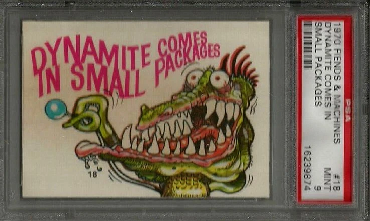 1970 Donruss Fiends & Machines #18 "Dynamite Comes..." PSA 9 MINT Non-sport Card - Image 1 of 1