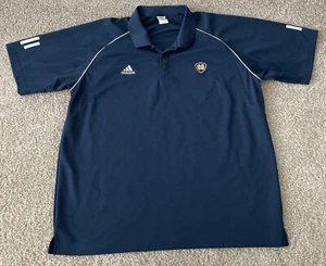 Notre Dame Fighting Irish Adidas Climacool Polo Shirt Navy Mens XL - Picture 1 of 10