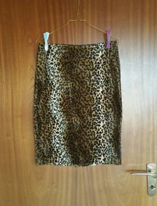 Jus D'Orange Plüsch Rock Leopard Plüschrock Falte Kunstfell Braun Glanz Vintage - Bild 1 von 2