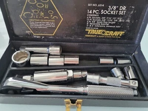 Vintage Truecraft/allen 14 Piece Socket Set No.6314 With metal storage Case - Picture 1 of 6