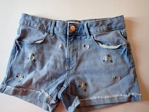 Girls So Size 14 Jean Shorts denim with white daisies - Picture 1 of 14