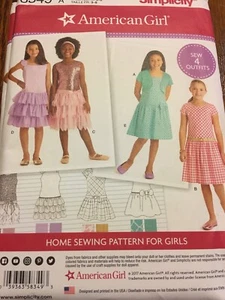 Simplicity American Girl Kinder Kleider Schnittmuster #8349 A Größe: 3-8 - Bild 1 von 3