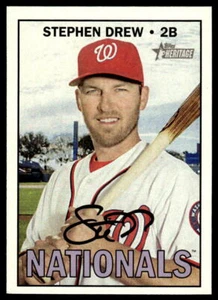 2016 Topps Heritage #594 Stephen Drew Washington Nationals Baseball - Picture 1 of 2
