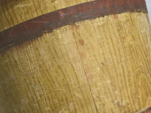 antique grain painted bucket 7 in tall primitive rough 19th c original - Picture 1 of 8