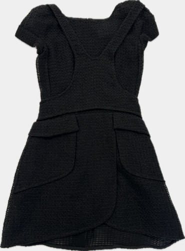 Abito Chanel in organza di seta nero da sera 38
