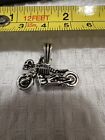 925 Sterling Silver Motorcycle Skull Rider Pendant New