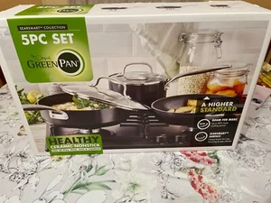 GreenPan Searsmart Ceramic Nonstick 5-Piece Cookware Fry Sauce Saute Pan Set - Picture 1 of 7