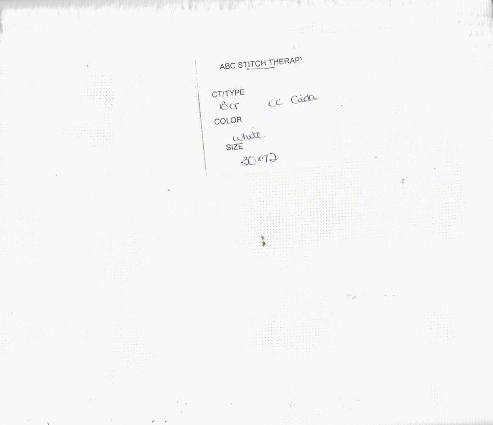 White 18 count Aida Counted Cross Stitch Fabric  - 30"x 72" - Image 1 of 1