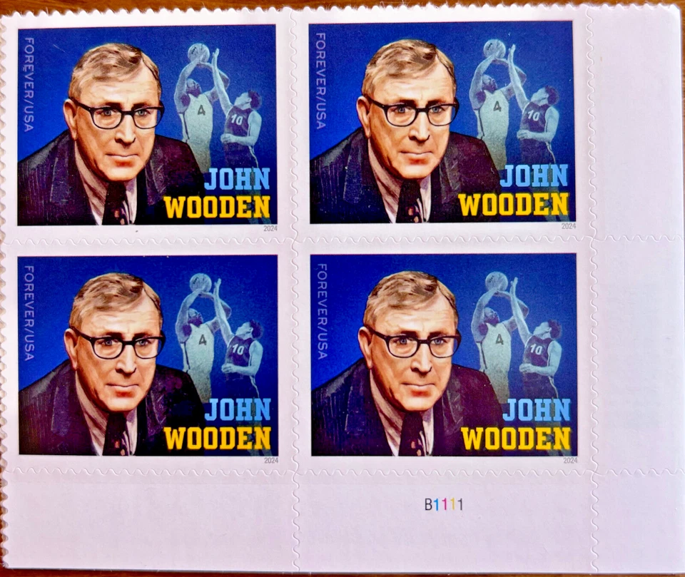 US Scott # 5833 Plate Block Of 4 Stamps MNH John Wooden Forever 2024 - Image 1 of 1