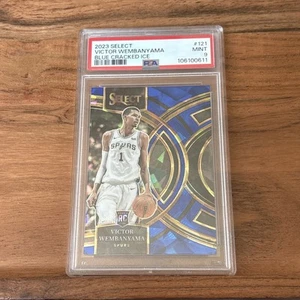 2023-24 Panini Select Victor Wembanyama Blue Cracked Ice Prizm RC PSA 9 - Picture 1 of 2