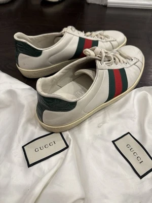 Zapatillas Hombre Gucci Verde Cocodrilo Talla 8 - Muy Buen Estado Foto 1 de 4