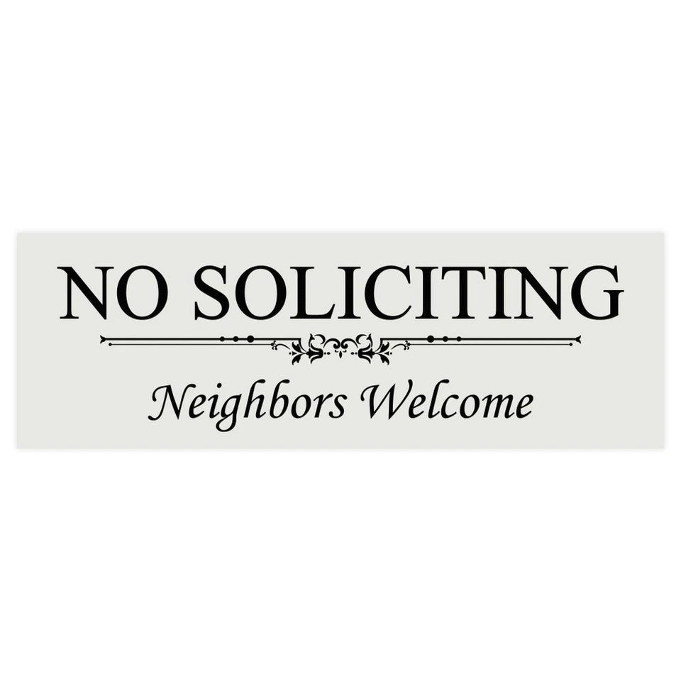 Basic NO SOLICITING Neighbors Welcome Sign - Lt Gray Medium - Image 1 of 1