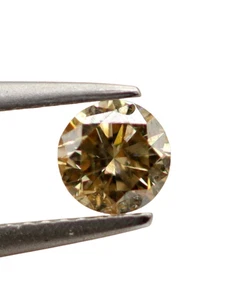 0.181 Ct Lustrous Brown Natural Diamond 3.5 MM Round Brilliant Cut SI2 Grade - Picture 1 of 14