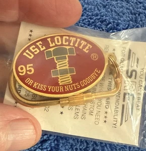 Vintage NOS PROMO USE LOCTITE OR KISS YOUR NUTS GOODBYE LOGO KEY CHAIN FOB 33 - Picture 1 of 1