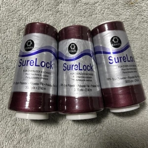 SureLock THREAD Serger Overlock 3 Spools Poly 3000 yds Ea. Spool - Picture 1 of 1