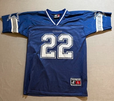Dallas Cowboys Emmitt Smith #22 Logo Athletic Jersey Boys L BLue Short Sleeve. - Image 1 of 4