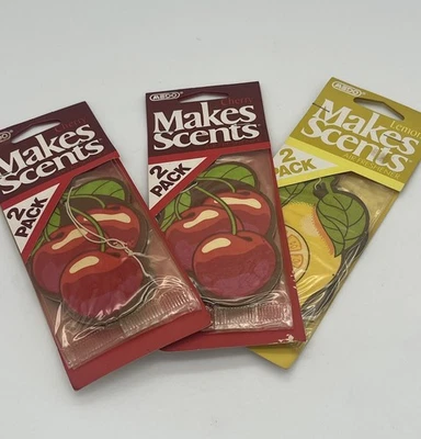 Винтажный освежитель воздуха Medo Makes Scents для рук автомобиля (2) яблоко и (1) лимон 2 упаковки - Изображение 1 из 2