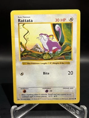 Rattata - Shadowless - 61/102 Base Set - Pokémon TCG - 1999 - Image 1 of 2