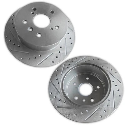 2X Rear Drilled Brake Rotors For 2013-17 Toyota Avalon Camry Lexus ES300h ES350 - Image 1 of 4