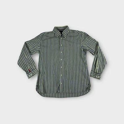 Tommy Hilfiger Green Long Sleeve 100's Two Ply Button Down Shirt Mens Large - Image 1 of 4