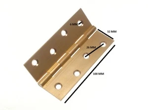 Butt Hinge Door Gate Extruded Solid Brass 100mm 4 Inch + Screws 1 Pairs - Picture 1 of 1