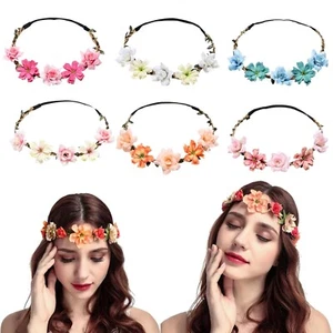 6Pcs Blumenkranz Haare, Mehrfarbig Blumen Haarreif, Haarreif Blumen für Kinde... - Bild 1 von 9