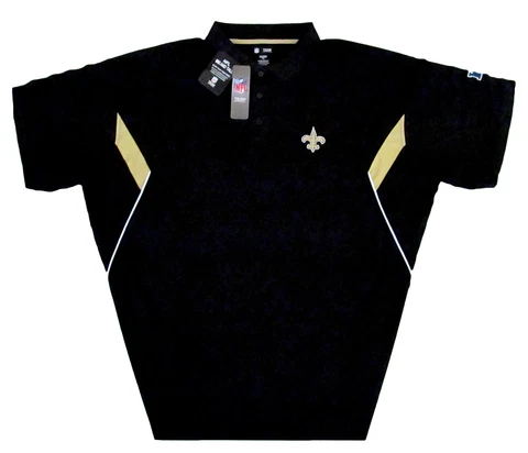 New Orleans Saints Men's NFL Conference Polo Shirt Big & Tall Sizes - Black Cover