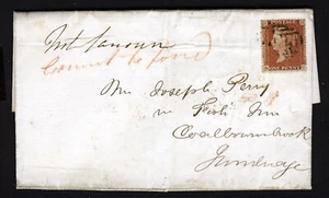 GB Queen Victoria 1855 COVER 1d Red Blued Paper Perf.16 Wmk SC? STOURBRIDGE Cxl - Picture 1 of 2